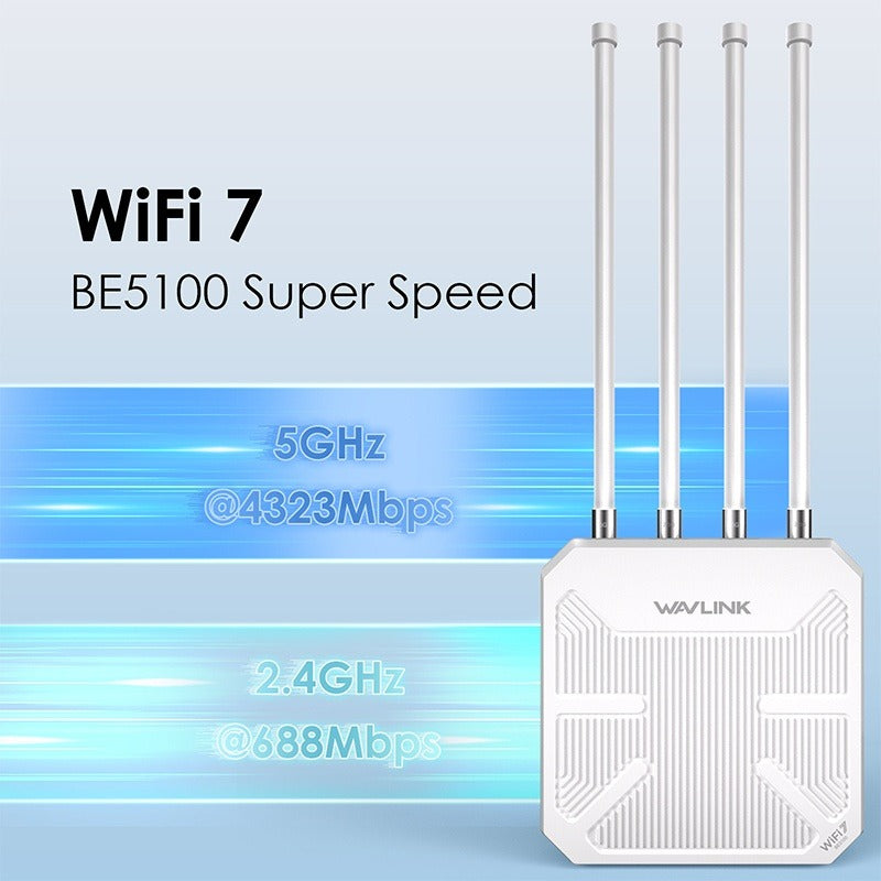 Point d'accès Extérieur Wavlink Wi-Fi 7 Aerial BE51 (BE5100 - WL-WN573HBE2) - ETS A2M