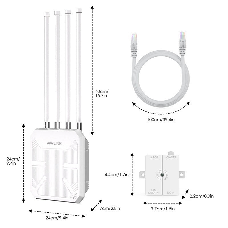 Point d'accès Extérieur Wavlink Wi-Fi 7 Aerial BE51 (BE5100 - WL-WN573HBE2) - ETS A2M
