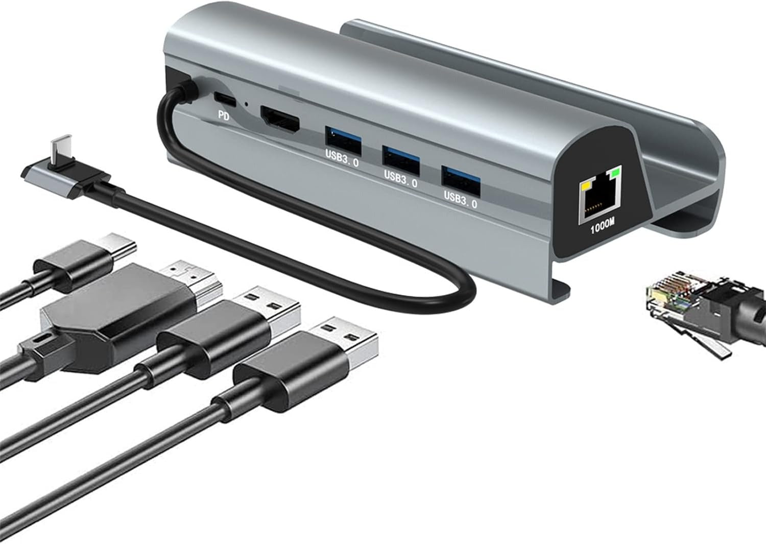 Station d'Accueil USB-C 6-en-1 : USB 3.0, Ethernet Gigabit, PD 60W