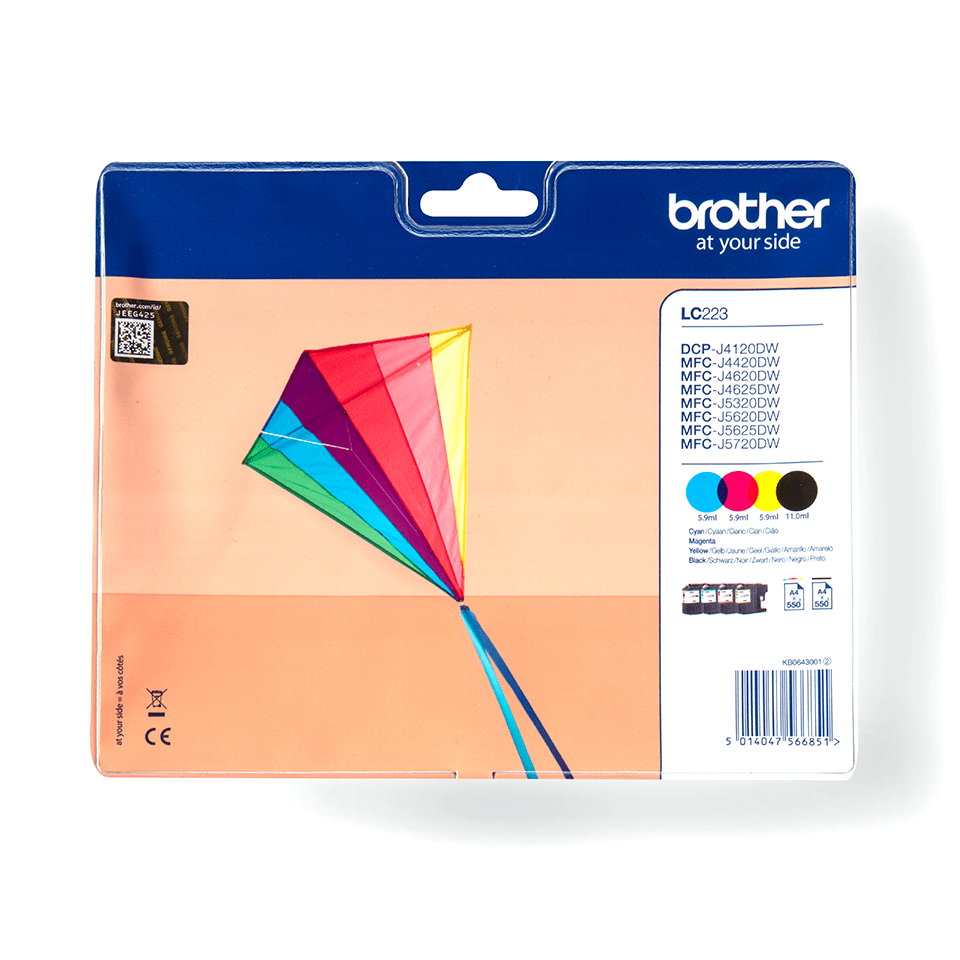 Pack Cartouches Brother LC223 (BK/C/M/Y)