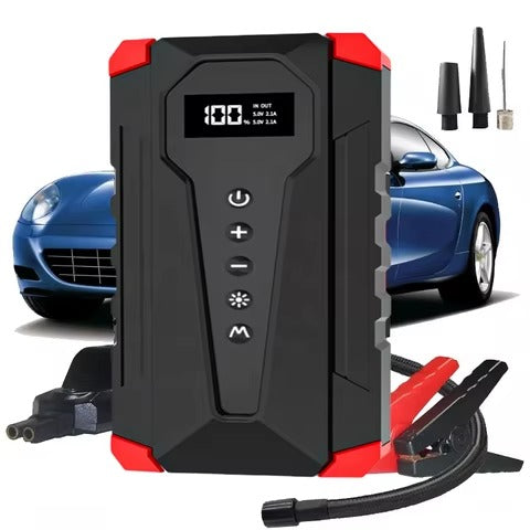 Démarreur de Voiture d'Urgence - Compresseur & Power Bank