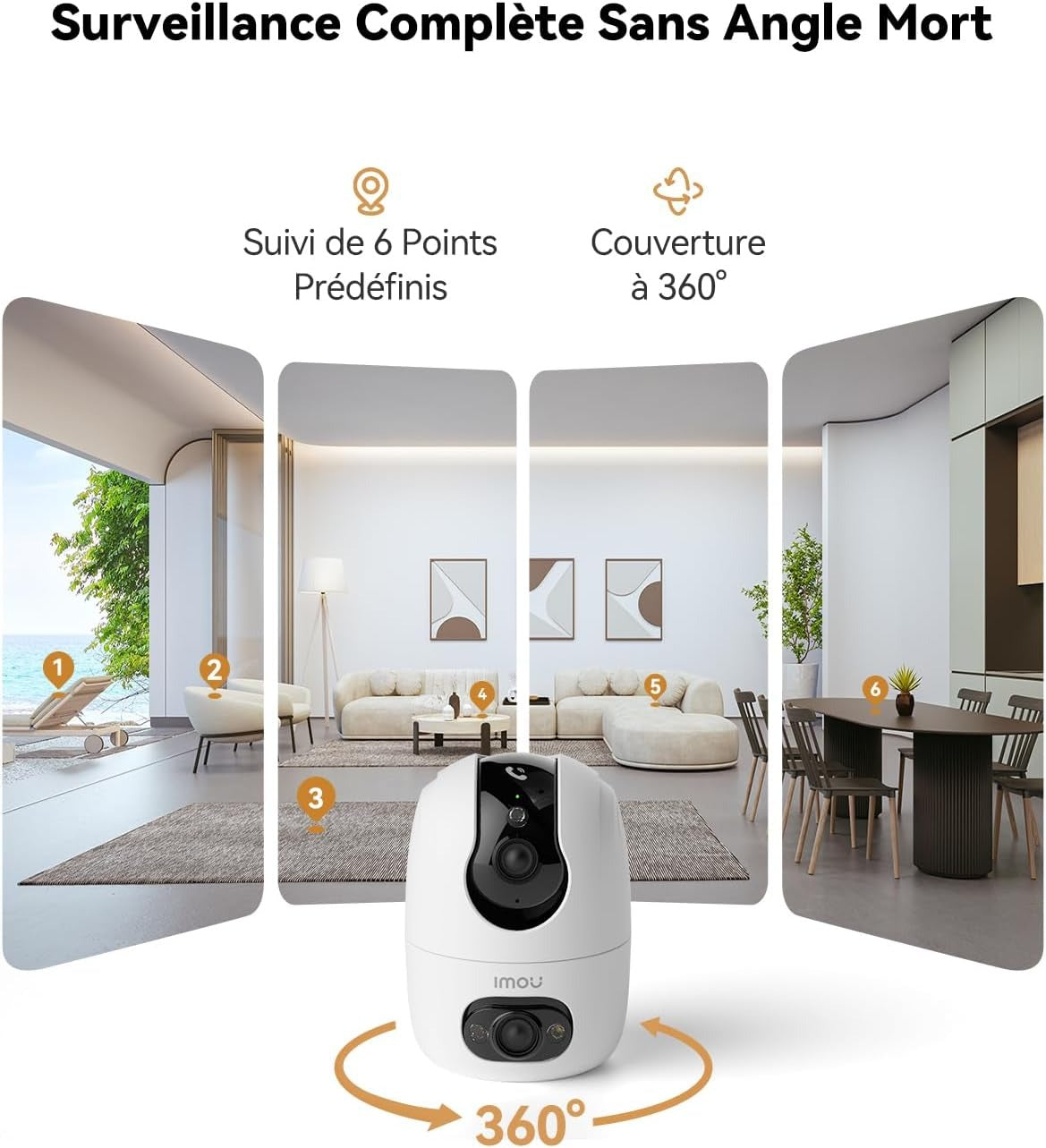 Caméra Surveillance Intérieure Imou Ranger 2 Dual (10MP) - 3K, WiFi, Vision Nocturne - ETS A2M