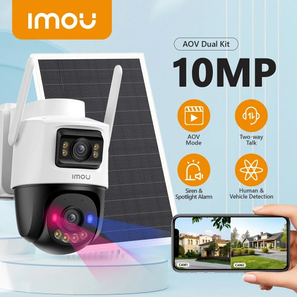 Caméra Surveillance Solaire IMOU 10MP - Double Objectif, 4G & WiFi - ETS A2M