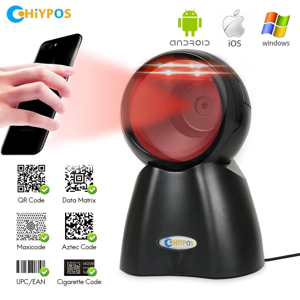 Scanner Codes Barres Omnidirectionnel 1D/2D - Efficace & Rapide - ETS A2M