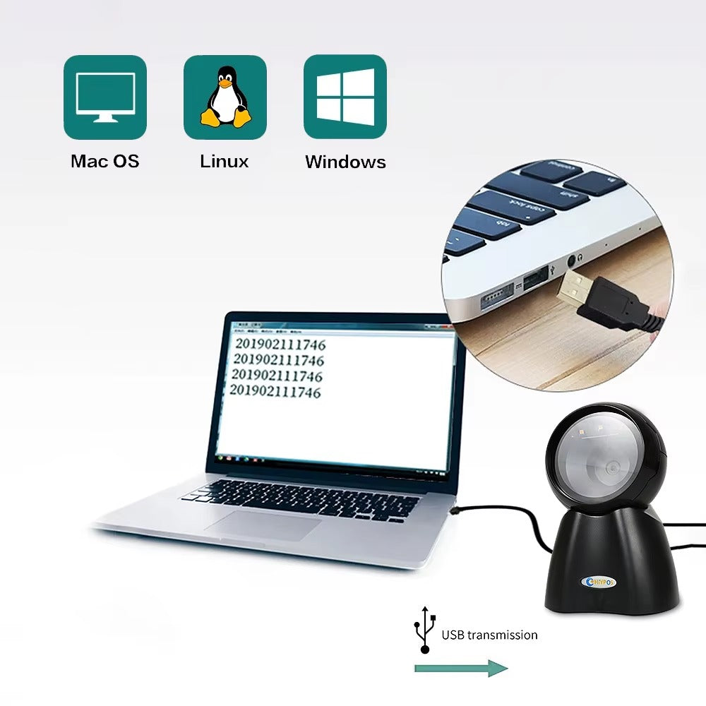 Scanner Codes Barres Omnidirectionnel 1D/2D - Efficace & Rapide - ETS A2M