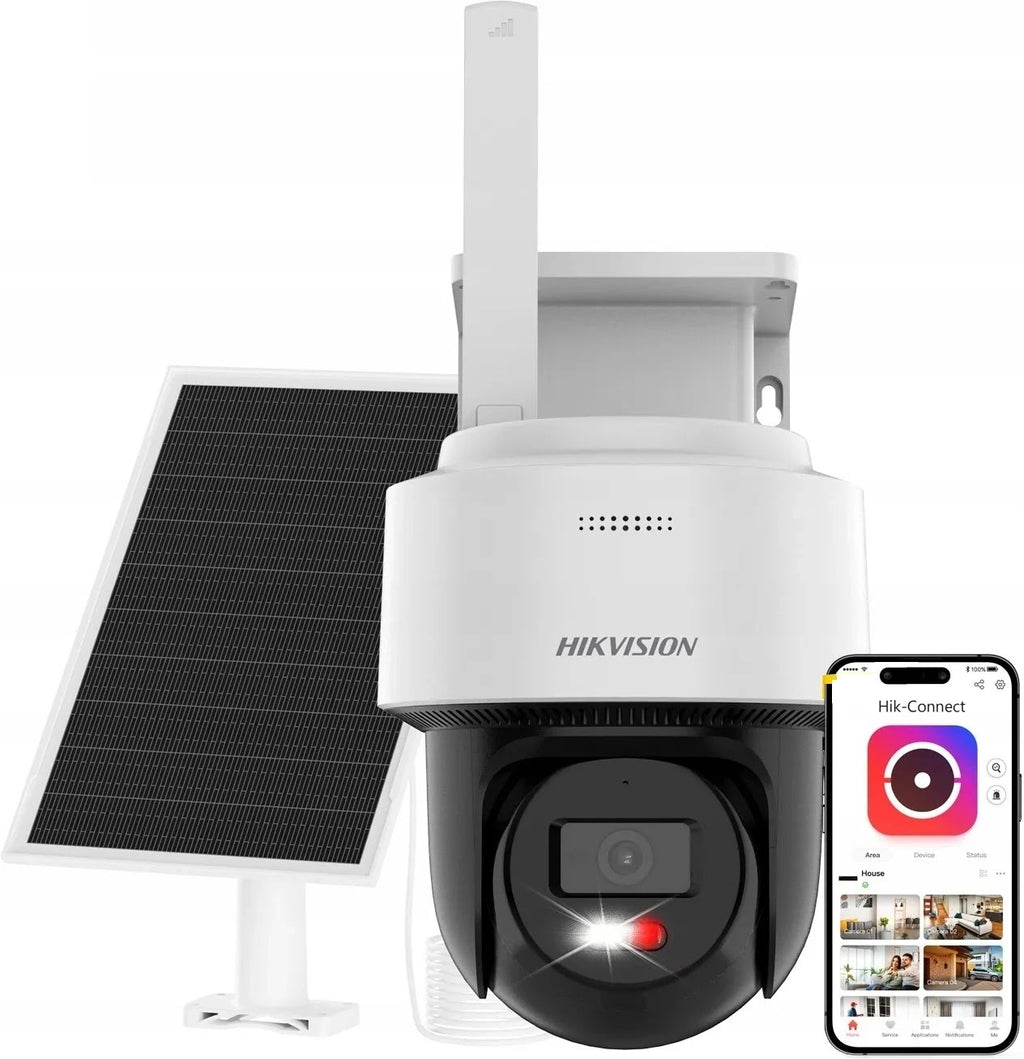 Caméra HIKVISION 4G Solaire 4MP 2K+ 360° avec panneau solaire et smartphone Hik-Connect