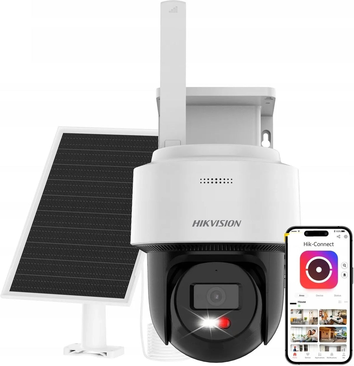 Caméra HIKVISION 4G Solaire 4MP 2K+ 360° avec panneau solaire et smartphone Hik-Connect