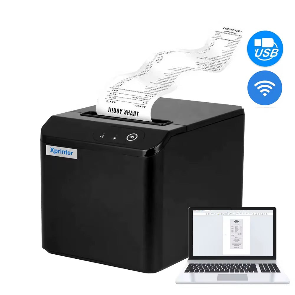 Imprimante Ticket de caisse Thermique 80mm - Xprinter XP-N160II, Wi-Fi & USB, Découpe Automatique, Silencieuse - ETS A2M