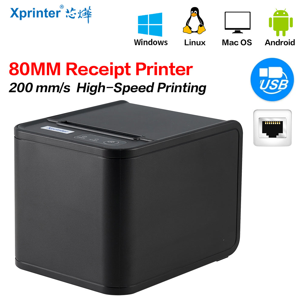Imprimante Ticket de Caisse - Xprinter XP-A160H, Thermique Directe 80mm, Connexion Réseau Ethernet, Rapide et Robuste - ETS A2M